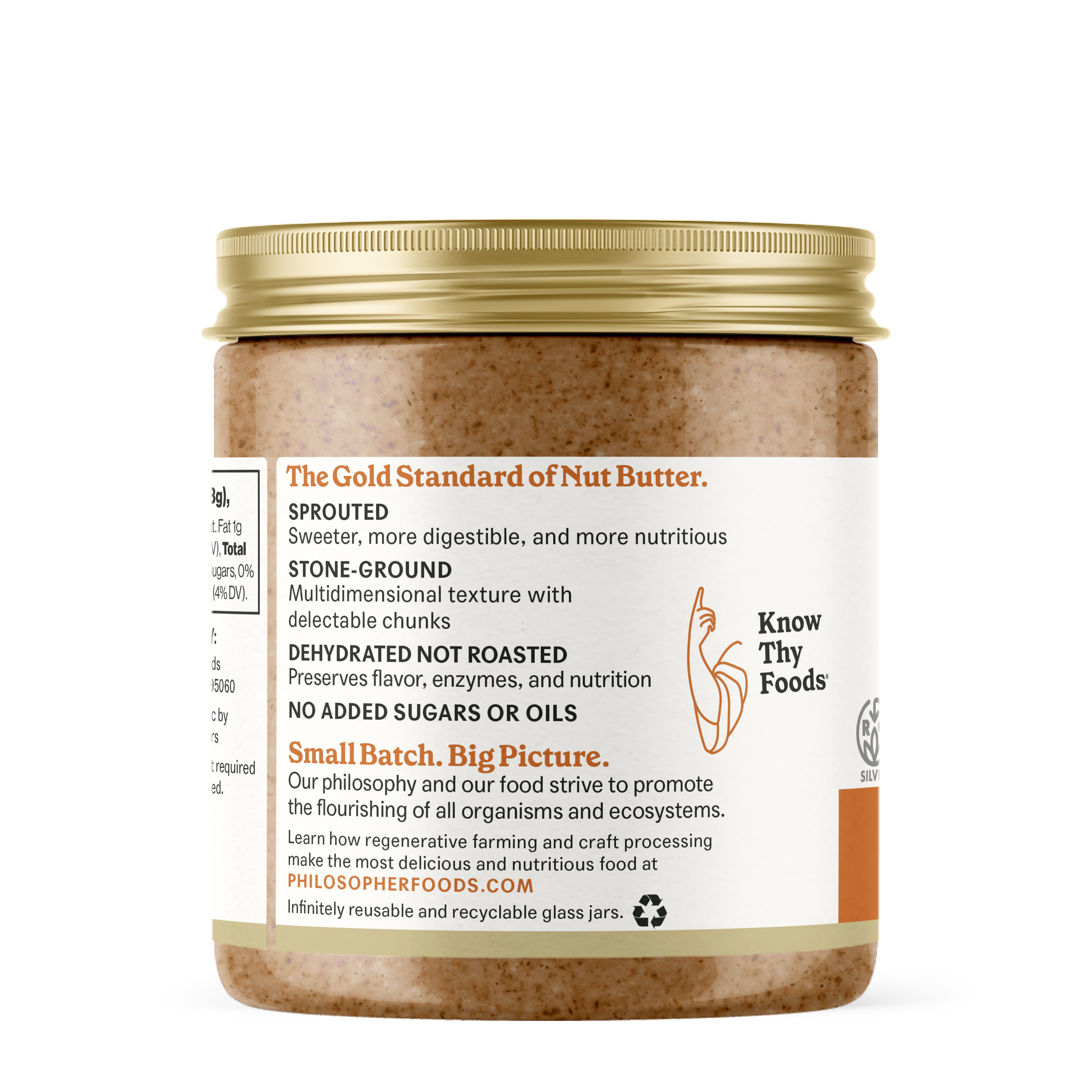 Philosopher Foods - Wholesale Nut Butter - Naked Crunchy Sprouted Almond Butter 6oz1
