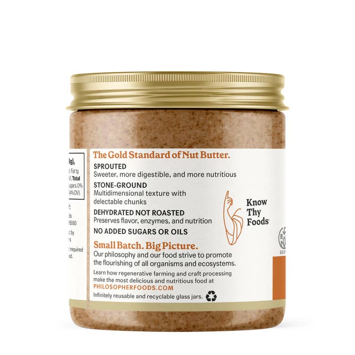 Philosopher Foods - Wholesale Nut Butter - Naked Crunchy Sprouted Almond Butter 6oz1