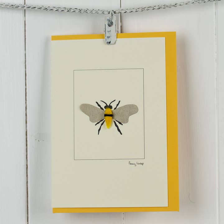 Papersheep UK - Wholesale Everyday Greeting Card - Bee card with special hand finishing| 3-d effect| Nature 2