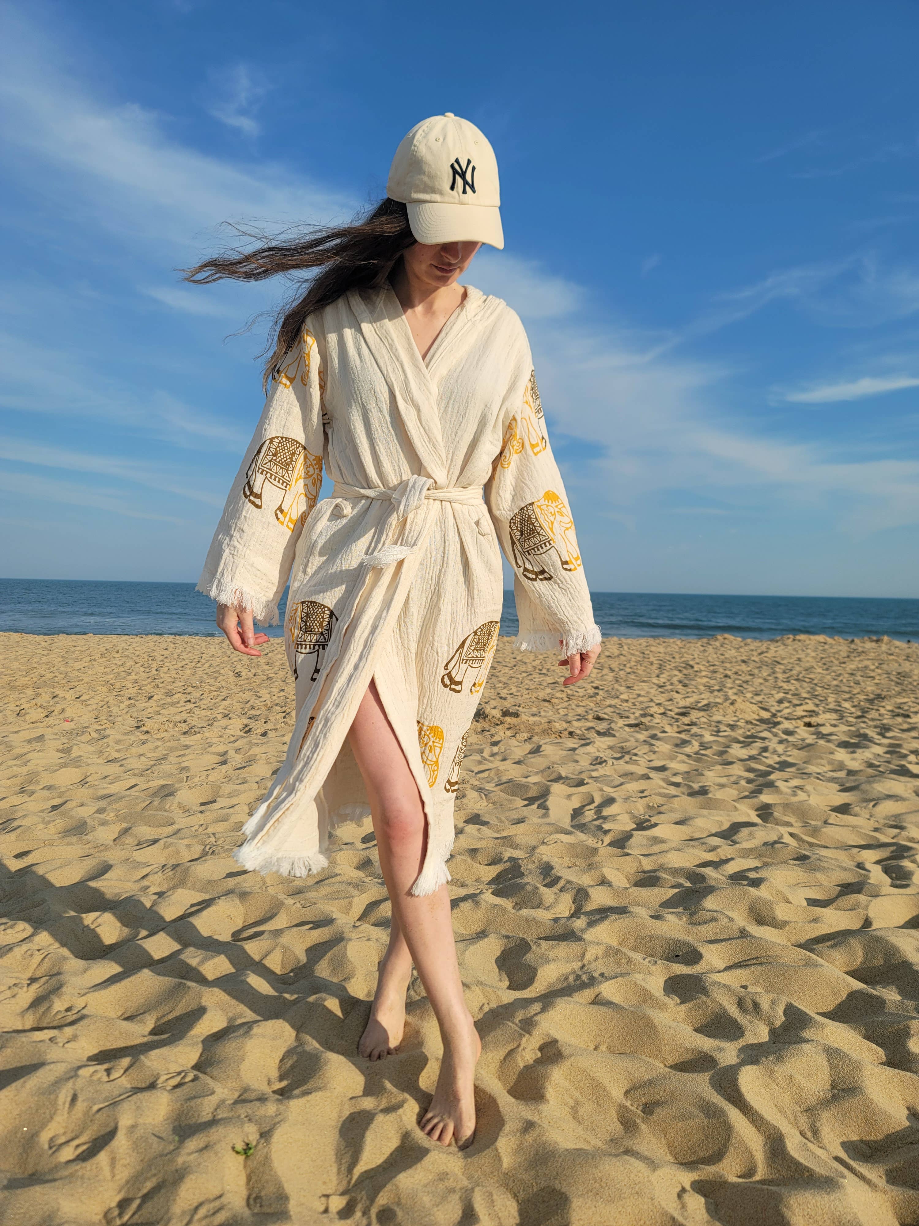 Kalkedon Towels – Robe - Mulher por atacado – Robe kimono de algodão turco comprimento total0