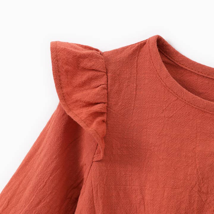 Orange Family Matching Plaid Shirt or Shirred Bodice Tiered Dress for wholesale on Faire