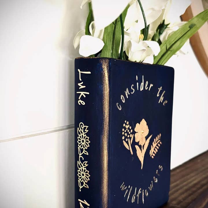 Ceramic Book Vase Decorative Book Floral Display Scripture  for wholesale by Pagel & Sons