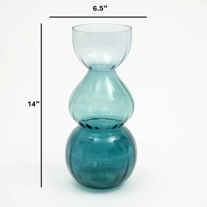 ExpoBazaar - Vente Vases - Vase en verre | Vase en verre décoratif opulent | 6,50X14"3