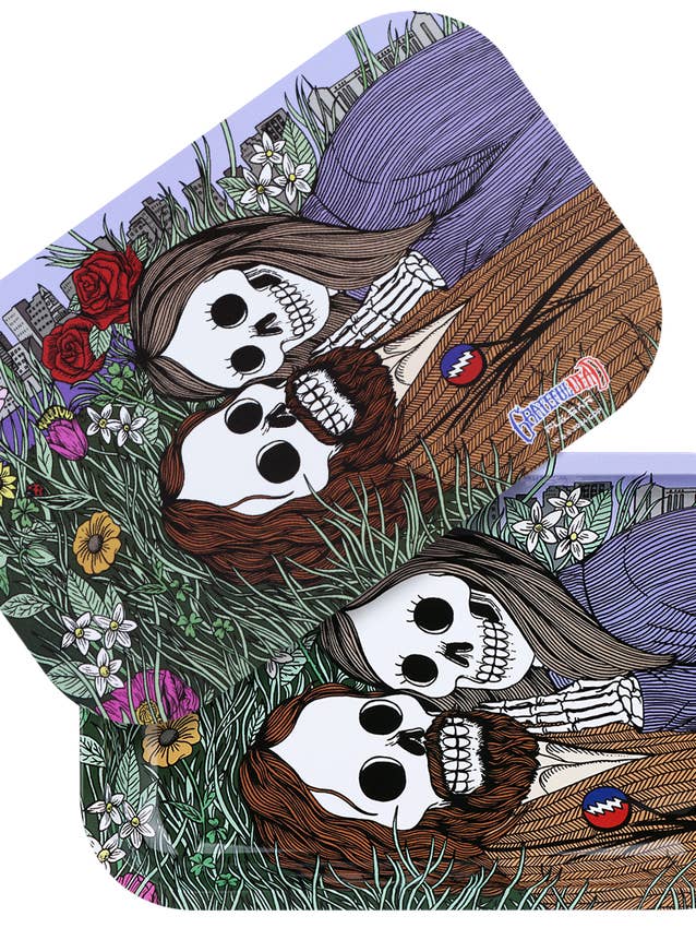 Flower Couple Grateful Dead Metal Tray w/ Magnetic Lid for wholesale by Sunshine Joy