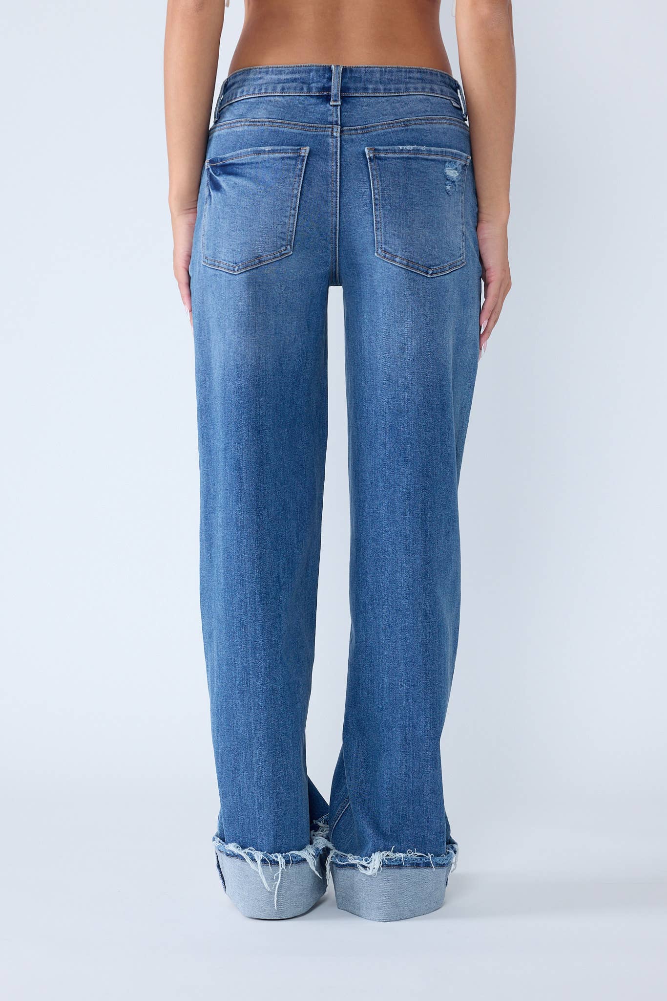 Medium ÅBEN PAKKE Lavtaljede Opsmøgede Baggy Brede Jeans WEP3594 for engroshandel på Faire7