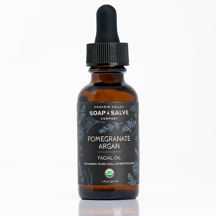 Facial Oil: Pomegranate Argan for wholesale by Chagrin Valley Soap