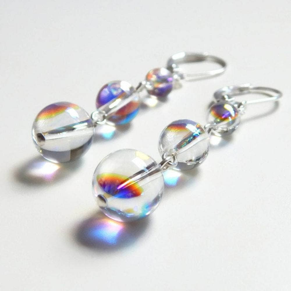 Love Your Bling® - Wholesale Dangle Earrings - Rainbow iridescent bubble crystal earrings1