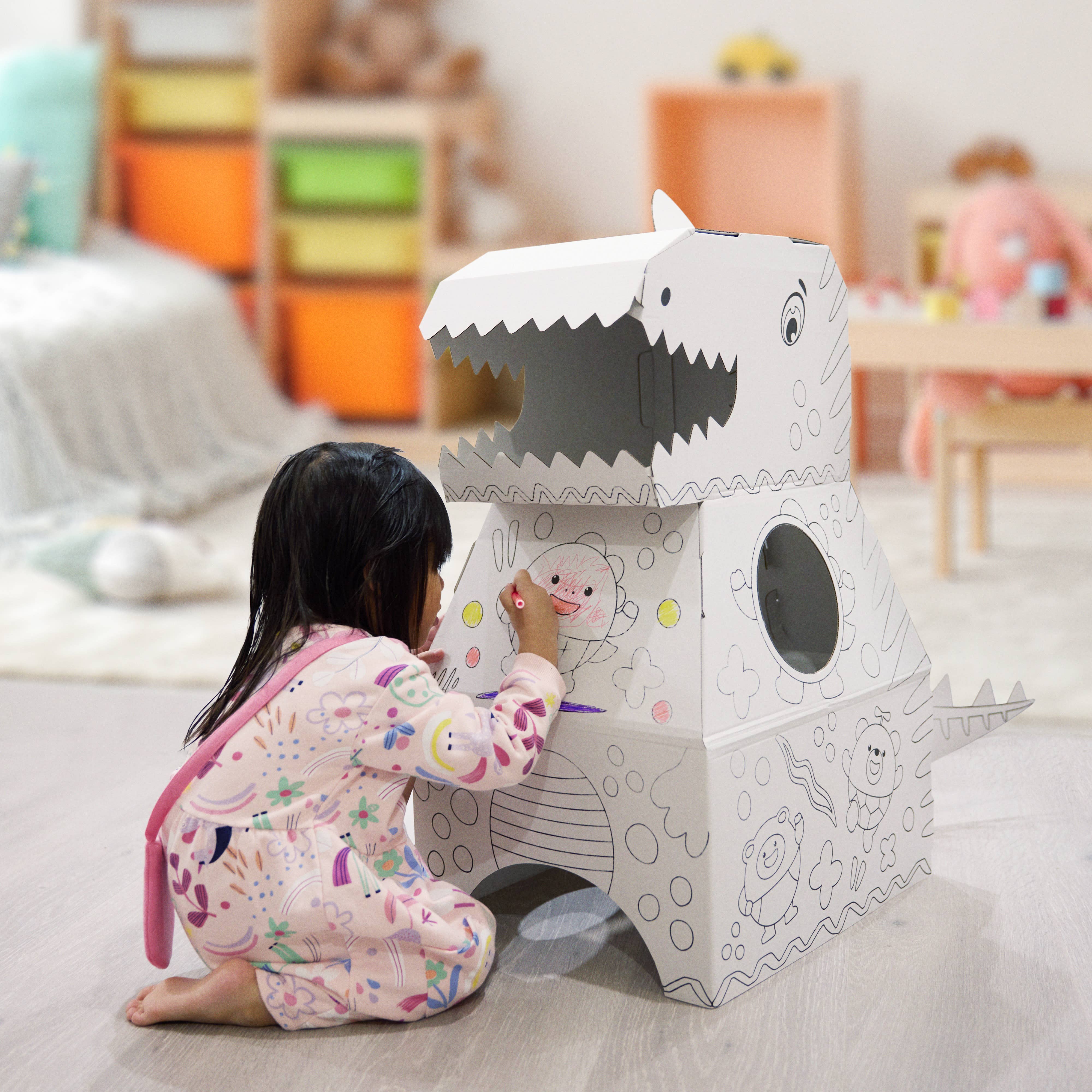 The Twiddlers - Vendita all'ingrosso Kit per lavoretti fai da te - Bambini - Dinosauro 3D da costruire e colorare con 10 pennarelli da colorare8