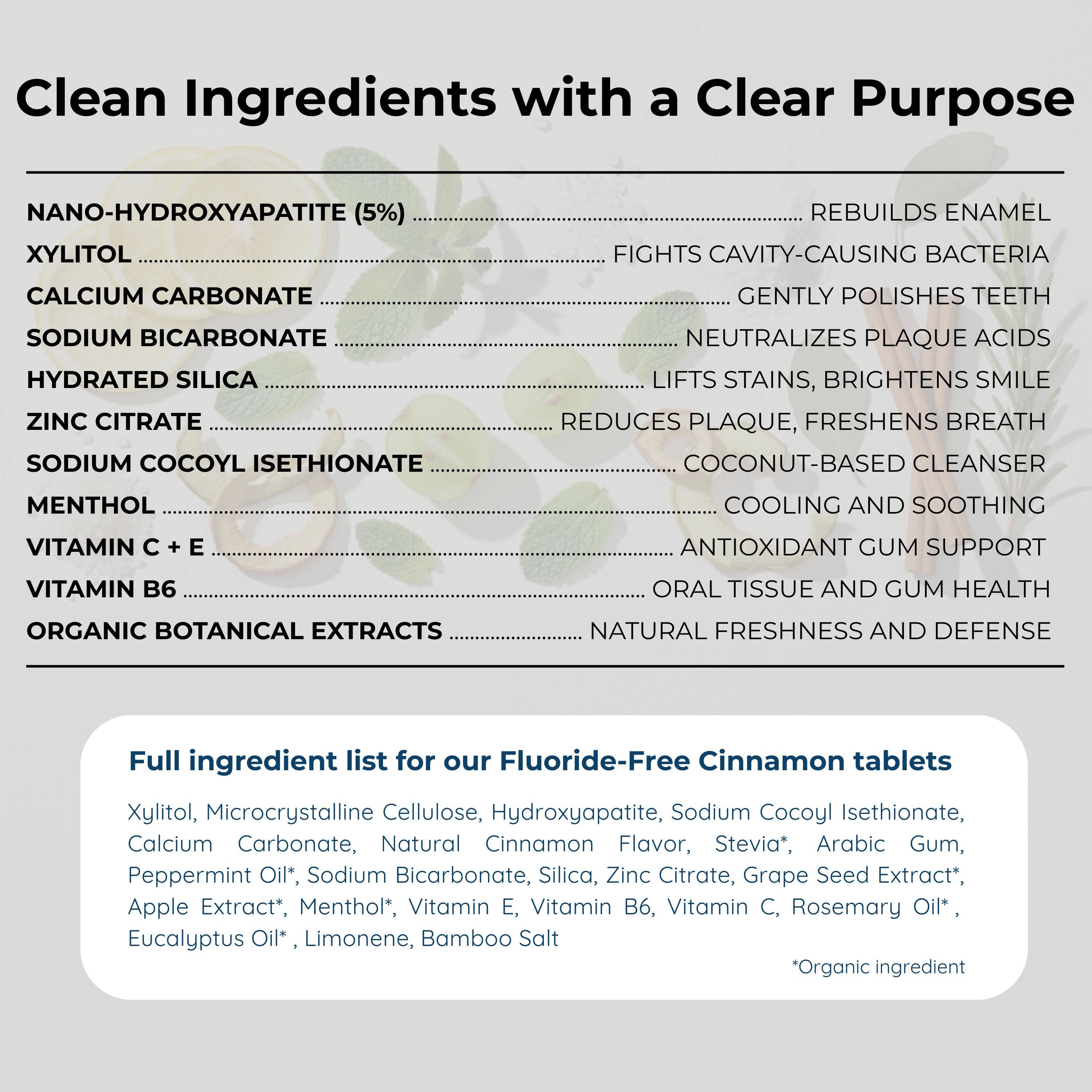 Tidalove - Wholesale Toothpaste - Cinnamon Fluoride-Free Toothpaste Tablets – Refill 4-Month S4