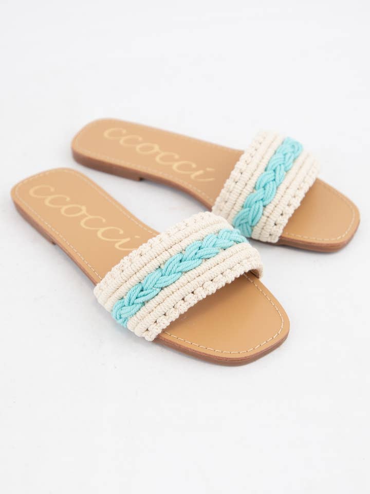 CCOCCI - Wholesale Sandals - Women's - WEEKLY DEAL COLOR LINE MACRAME BRAIDS UPPER SANDAL13