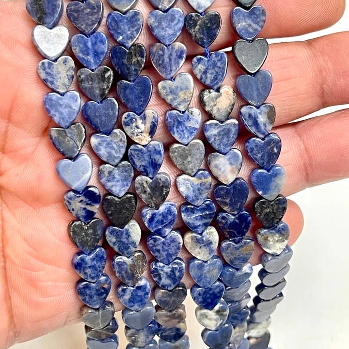 8mm Lapis Lazuli Gemstone Hear Shape Beads Strand for wholesale by TRIVENI USA INC