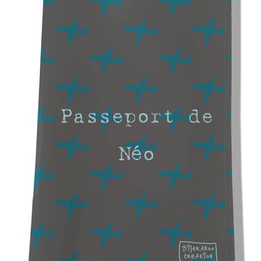 Funda de pasaporte personalizada para gatos en color azul grisáceo para venta al por mayor de BISTRAKOO