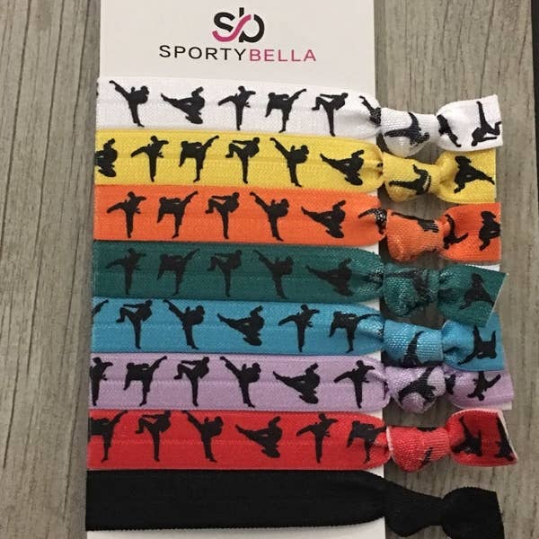 Sportybella - Wholesale Hair Tie - Martial Arts, Karate, Kickboxing, Self Defense No Crease Hair Ties1