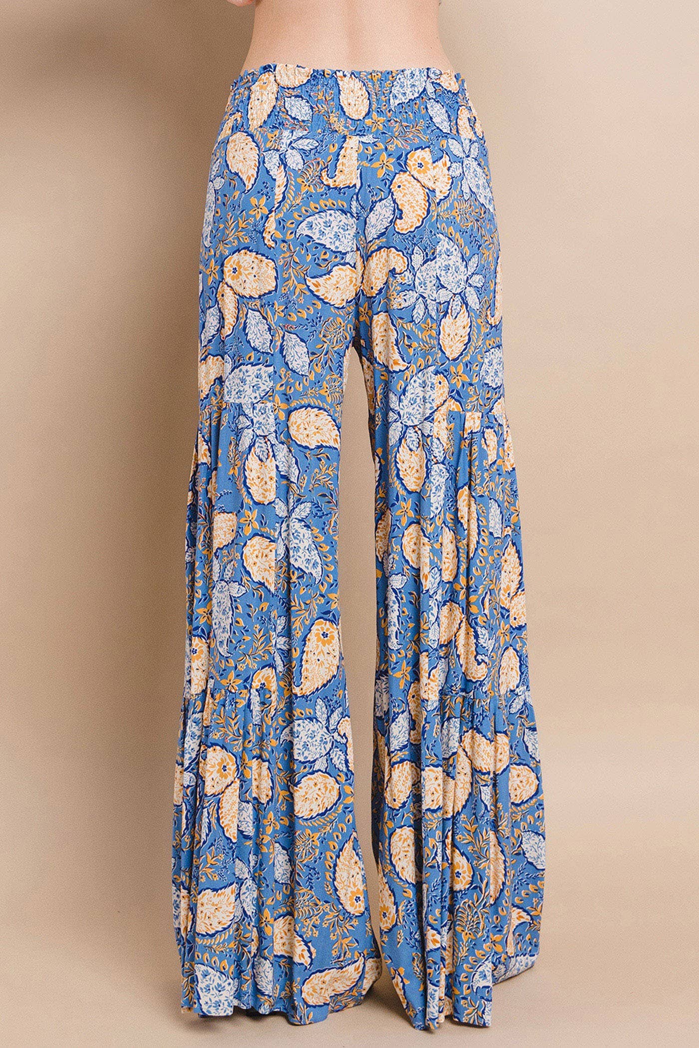 AZUL MULTI PANTALONES PALAZZO BOHO DE PERNERA ANCHA - BLUE MULTI 2314 de venta al por mayor en Faire7