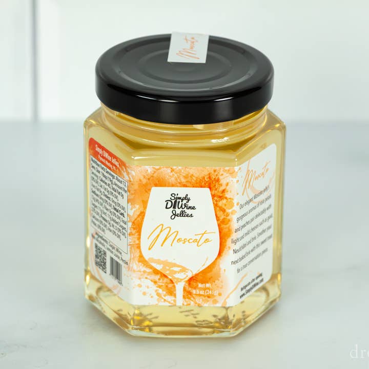 Moscato Wine Jelly 8.5oz for wholesale by Simply DiWine Jellies, LLC