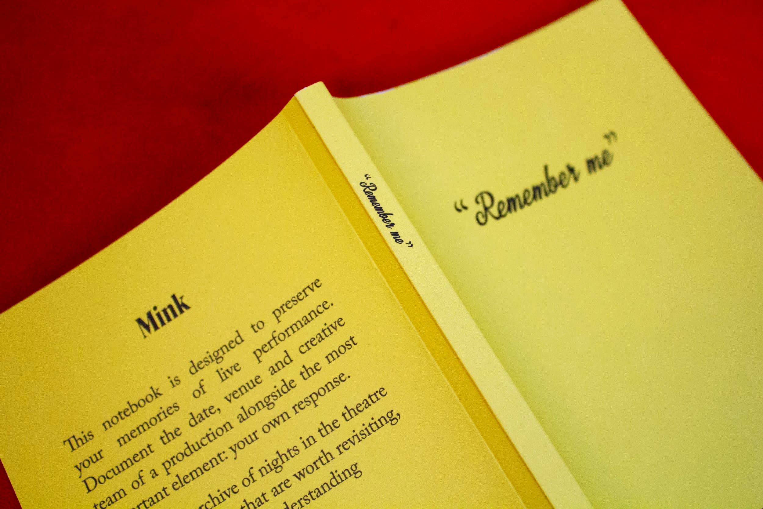 Mink - Wholesale Notebook - Remember Me: A Theatre Diary7