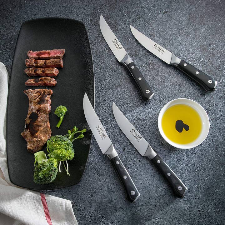 Cutluxe - Wholesale Knife Set - Straight Edge Steak Knives Set | Artisan Series