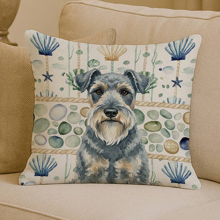 Coussin en verre de mer côtier Kerry Blue Terrier 14x14 WDK7089 pour la vente par Caroline's Treasures