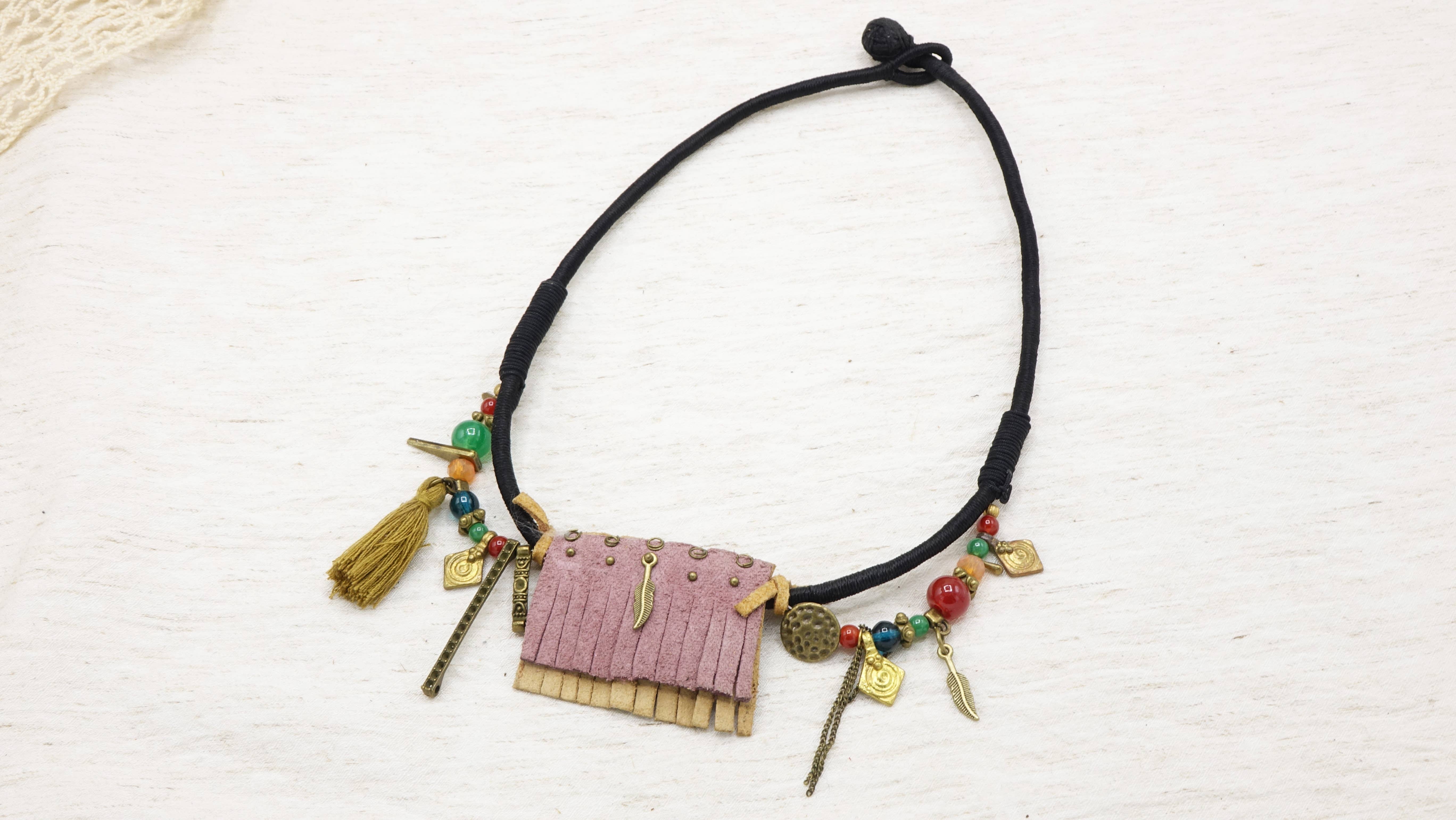 Verna Artisan Works – wholesale Pendant/charm necklace – Boho Chic Tassel Necklace2