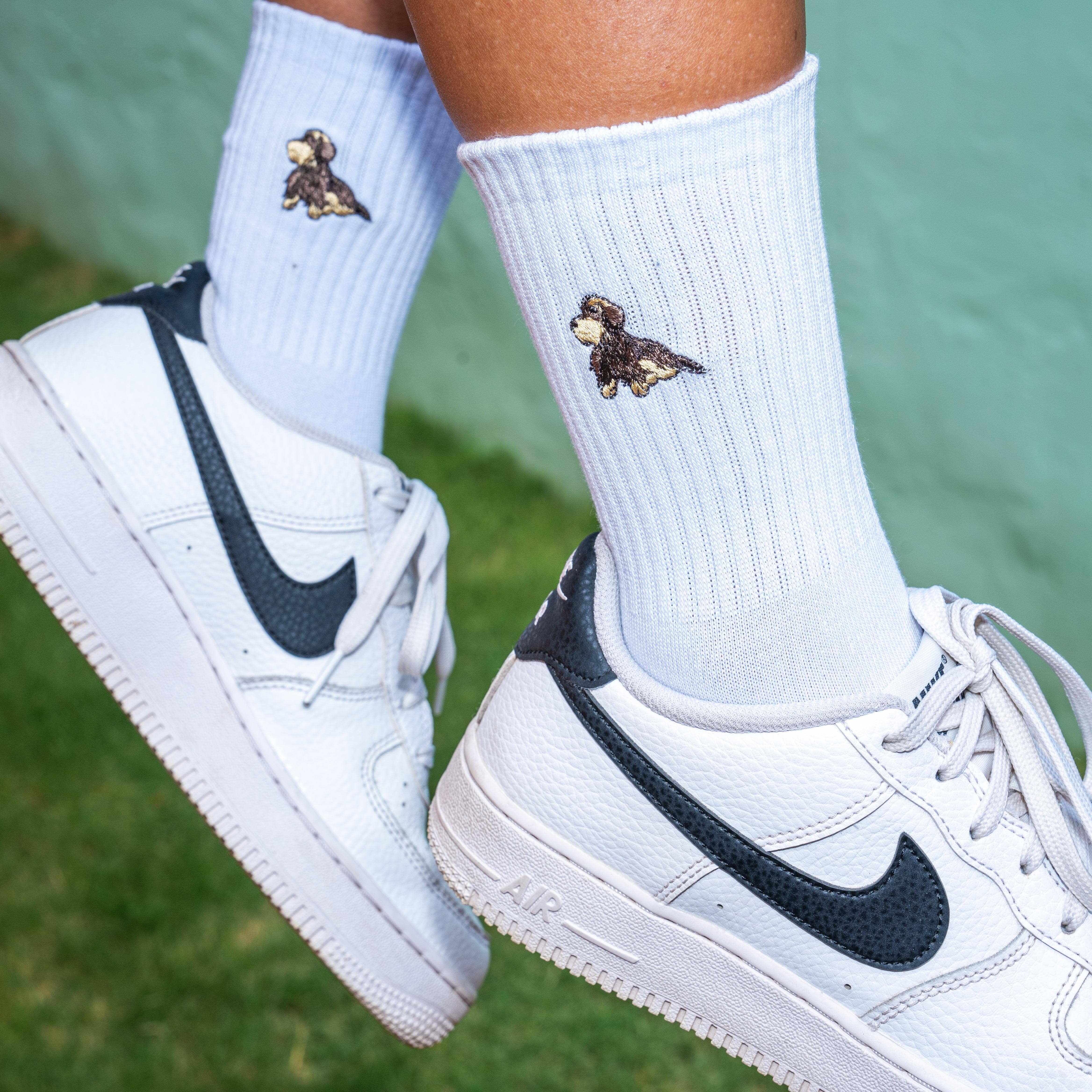 Made By Nami - Vente Chaussettes – femme - 3 paires de chaussettes blanches à motif teckel8