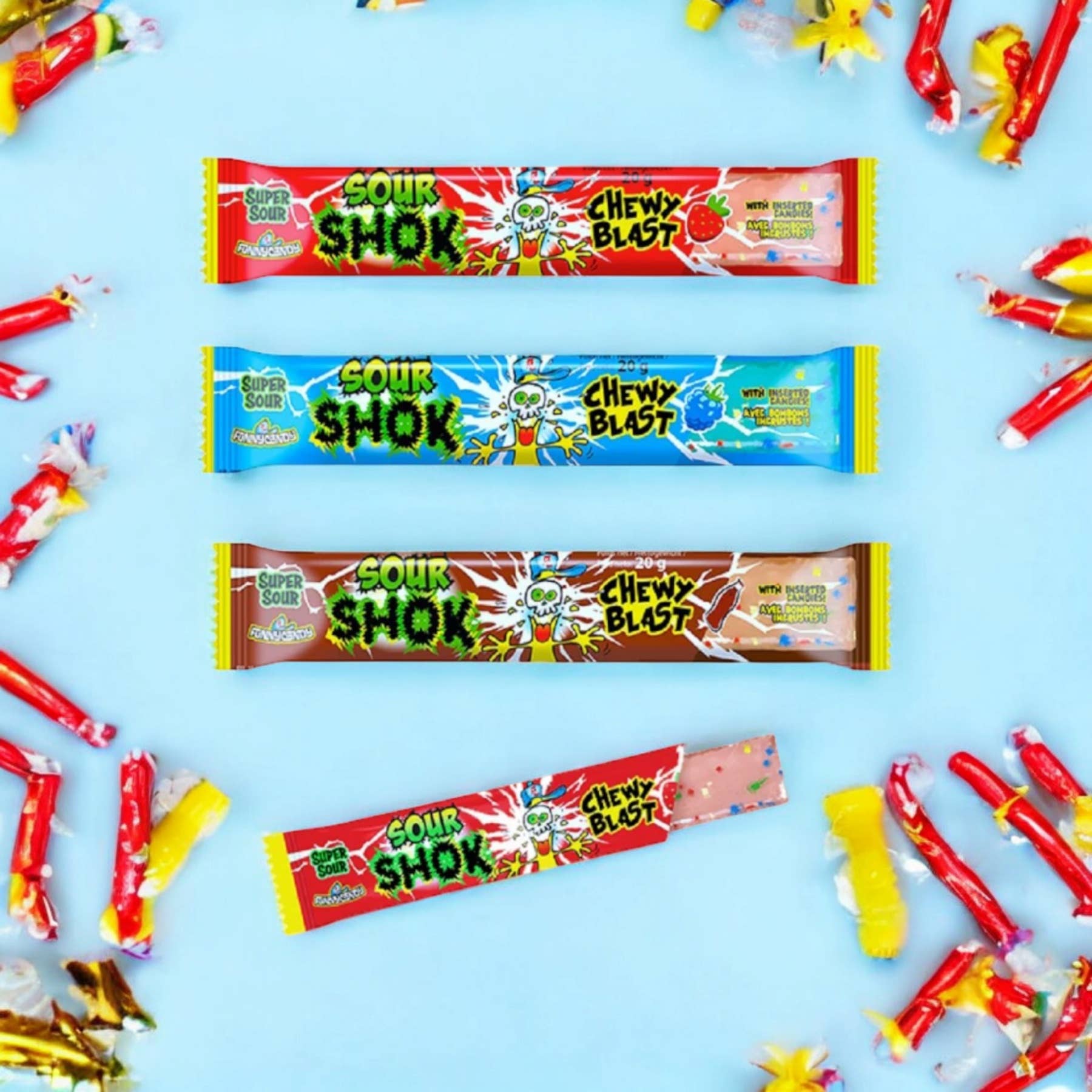 LS GROUP - Vente Bonbons gélifiés - Sour Shok Chewy Blast Funny Candy