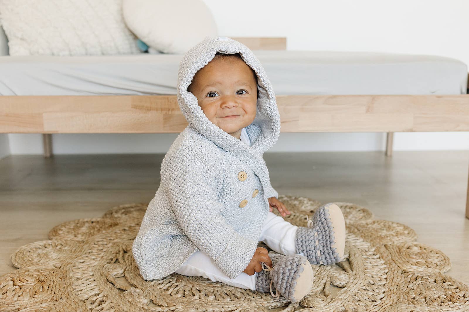 Beba Bean - Vente Bottines – bébé - CHAUSSONS POUR BÉBÉS - PULL MOCCS - GRIS1