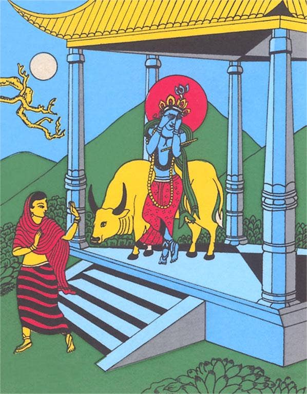 Found Image Press - Wholesale Stationery/Notecard Set - Greeting Card FG-541 Shrine with Krishna and Nandi0