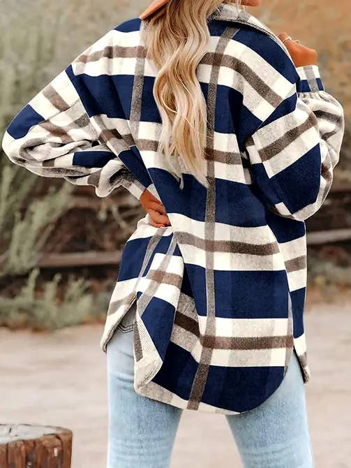 Lovesoft - Vente Veste-chemise – femme - Veste chemise en flanelle à carreaux kaki avec boutons9