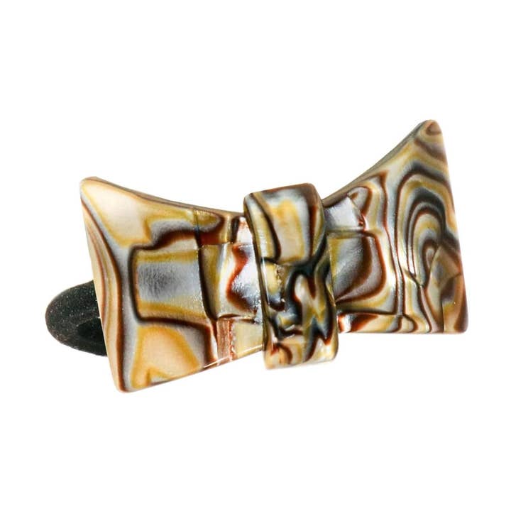 Elastico per capelli French Amie Bow Knot fatto a mano in celluloide per donne e ragazze per la vendita all'ingrosso da parte di Parcelona