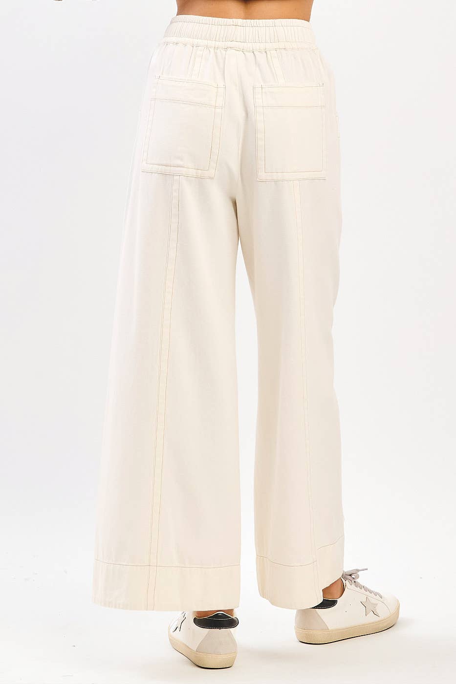 mittoshop - Wholesale Pants - Women's - MINERAL WASH WIDE LEG ELASTIC WAIST TWILL PANTS15