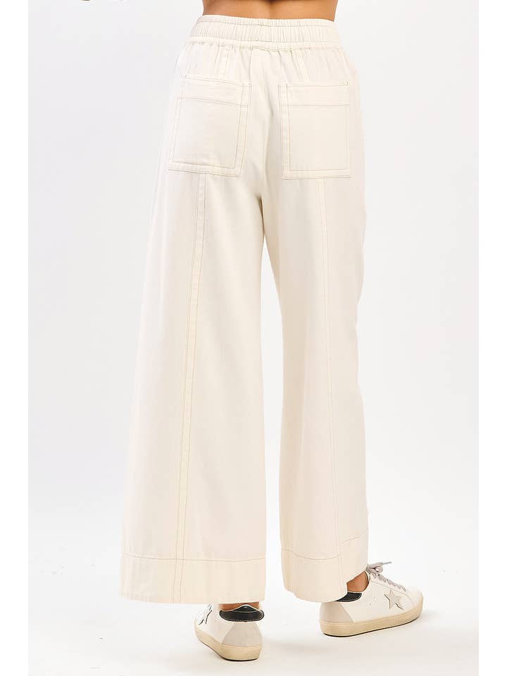 mittoshop - Wholesale Pants - Women's - MINERAL WASH WIDE LEG ELASTIC WAIST TWILL PANTS15