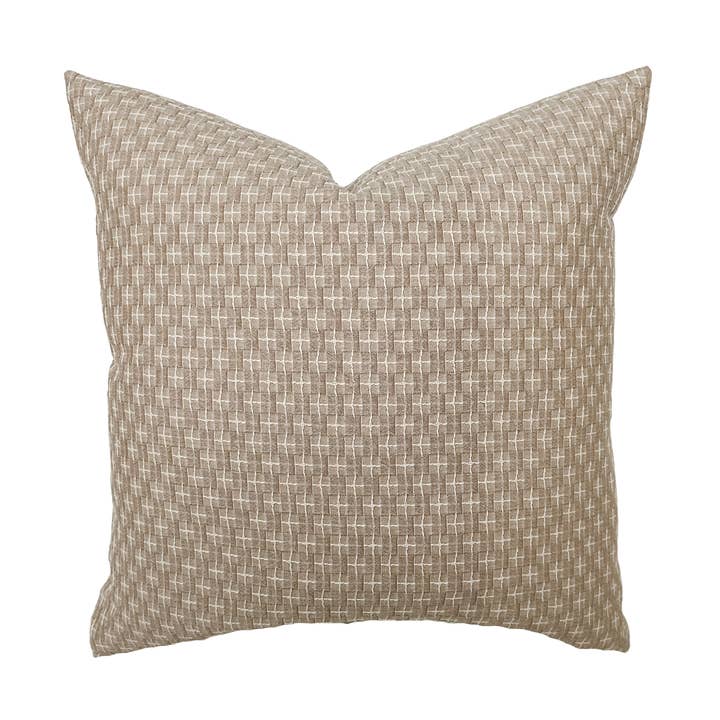 Nolan | Soft Brown Woven Pillow Cover for wholesale by Linen & James