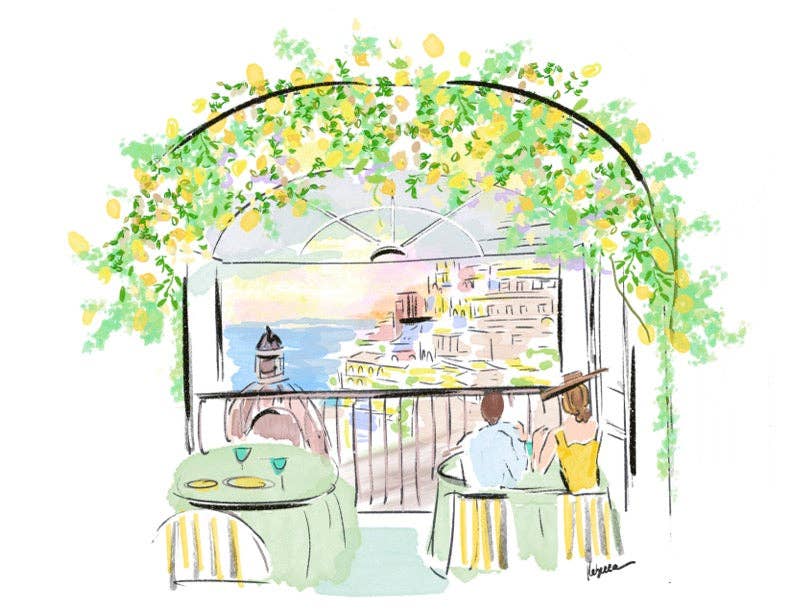 Rebecca Illustrated – wholesale Kontorsmateriel/Notecard Set – SORRENTO MIDDAG - Anteckningskort0