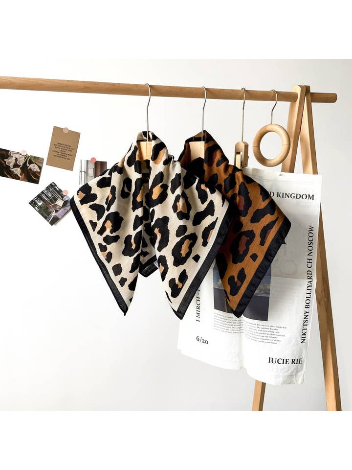 Scarvii - Classic Leopard Print Square Scarf for wholesale by Funkyrel® Atzbranding Limited