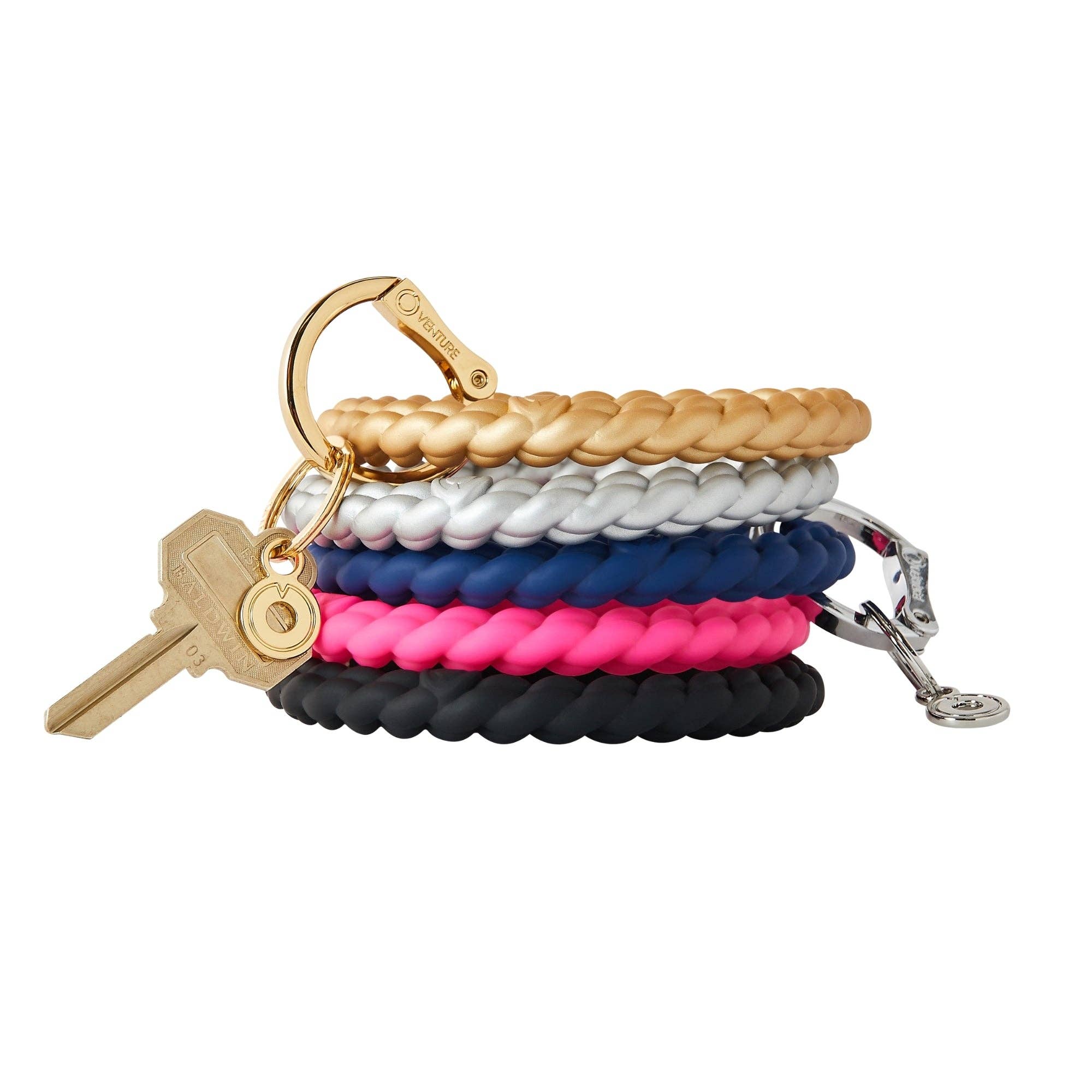 Oventure - Wholesale Keychain Bracelet - Silicone Big O® Key Ring - Midnight Navy Braided1