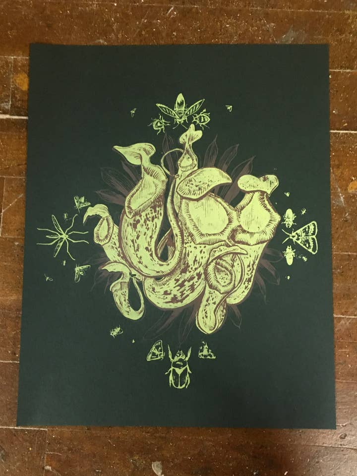 Imprimé Nepenthes pour la vente par Solstice Handmade