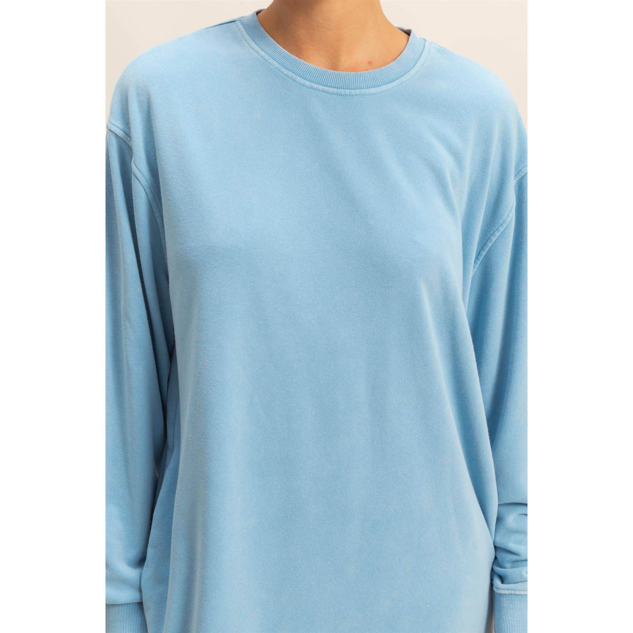 Double Zero - Wholesale Dress - Women's - Long Sleeve Oversized Mini Dress23