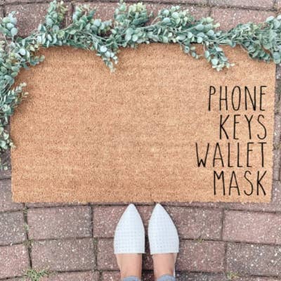 Keys Phone Wallet Mask Outdoor Decor Door Mat for wholesale by ShopByThePalms
