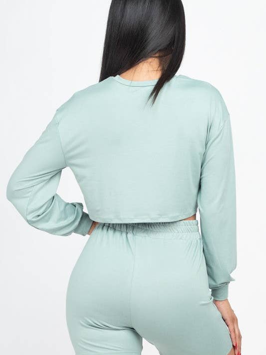 Conjunto de top corto y pantalones cortos Aurora para venta al por mayor de Expressionz Runway