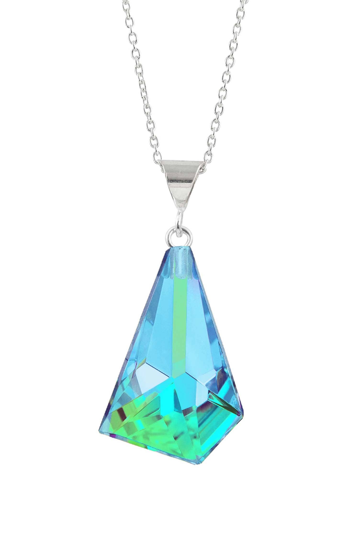 LeightWorks - Wholesale Pendant/Charm Necklace - Small Glacier Polished Pendant Sterling Silver Crystal1