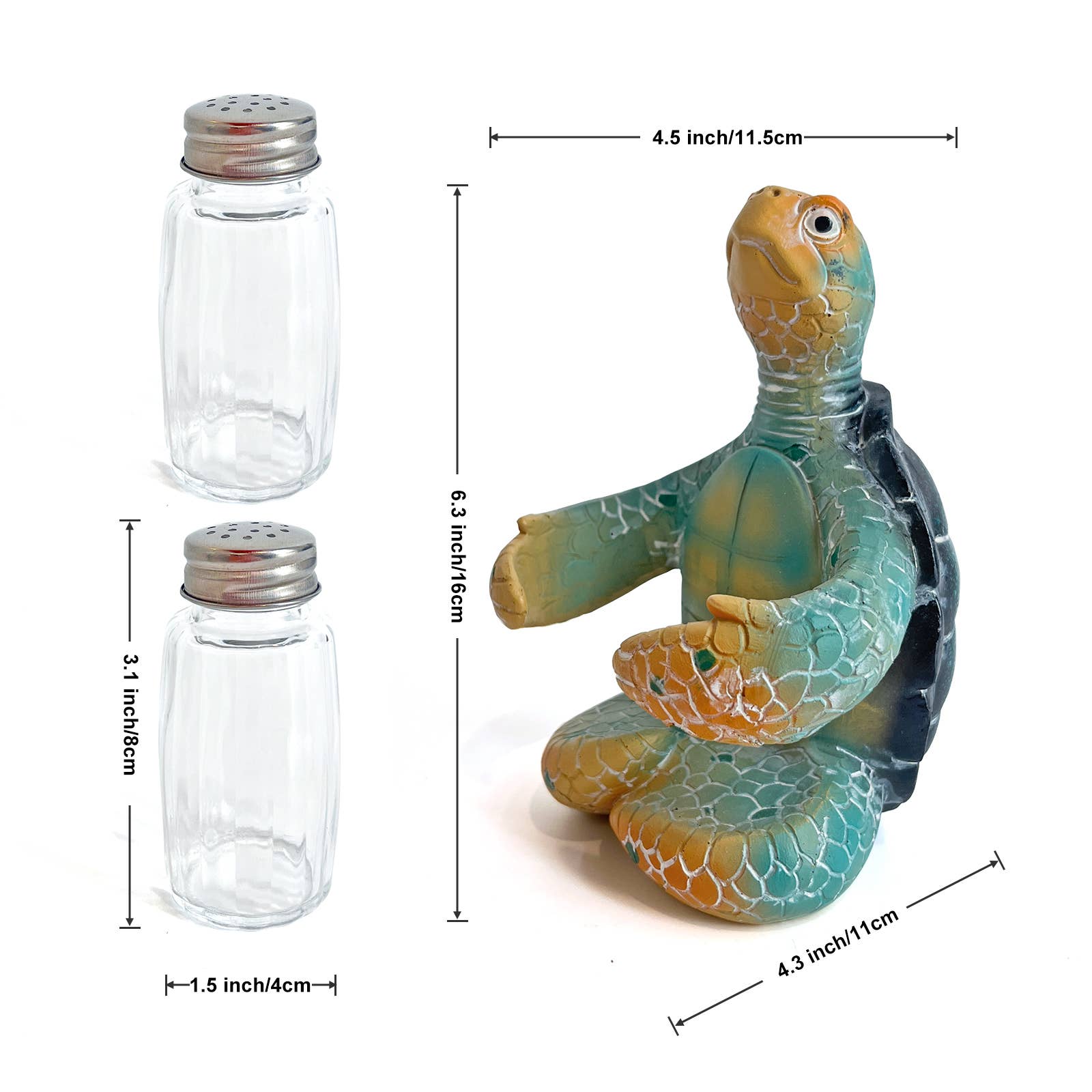Liffy - Wholesale Salt & Pepper Shaker Set - Sea Turtle Salt and Pepper Shaker Holder Ocean Kitchen Decor10