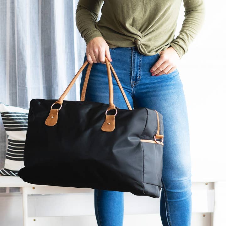Viv&Lou - Wholesale Weekender Bag - Women's - Black Nylon Travel Bag