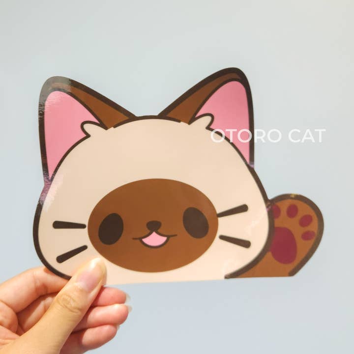 Adesivo Siamese Cat Peeker, impermeabile e resistente ai raggi UV per E-R per la vendita all'ingrosso da parte di Otoro Cat