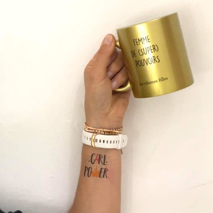 Les Vilaines Filles - Wholesale Coffee/Tea Cup - GOLDEN MUG "WOMAN OF SUPER POWERS"1