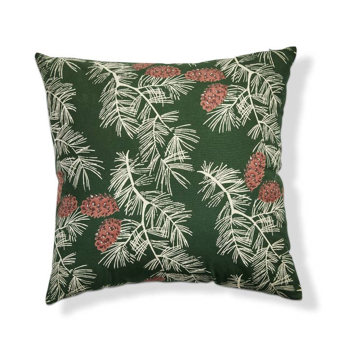 Green Wilde Pinecone Decorative Throw Pillow for wholesale on Faire