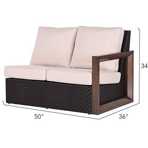 Beige Delano 5-Piece Wicker Sectional Sofa Set for wholesale on Faire4