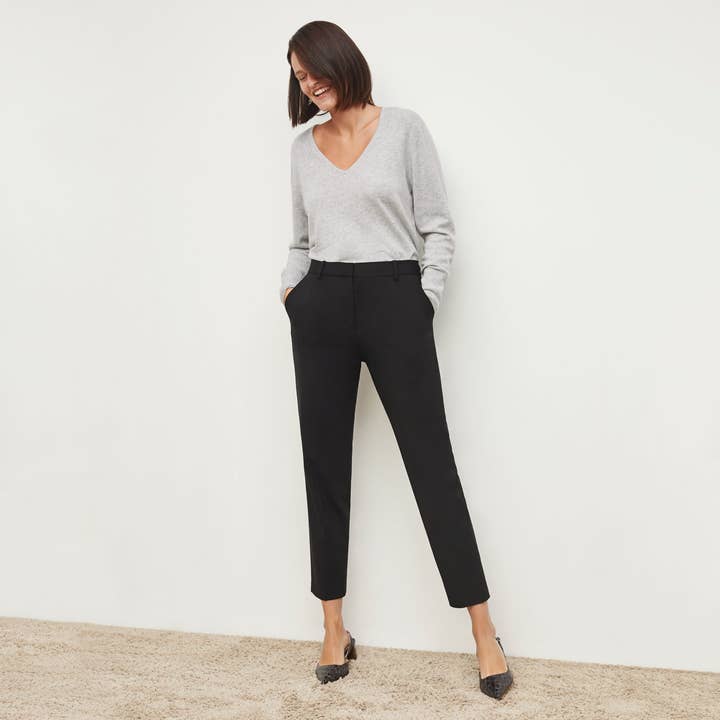 Pantalon Mejia - Sergé de laine lavable : noir pour la vente par M.M.LaFleur