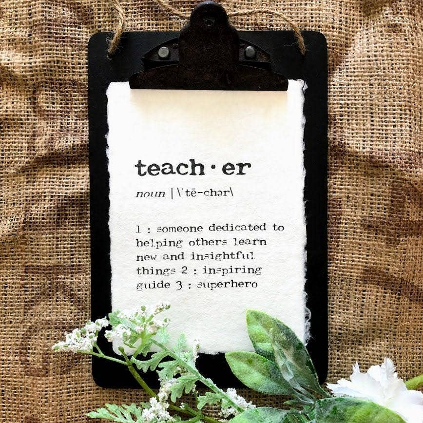 Alison Rose Vintage - Vente Affiche d'art - définition de l'enseignant imprimée en police de machine à écrire2