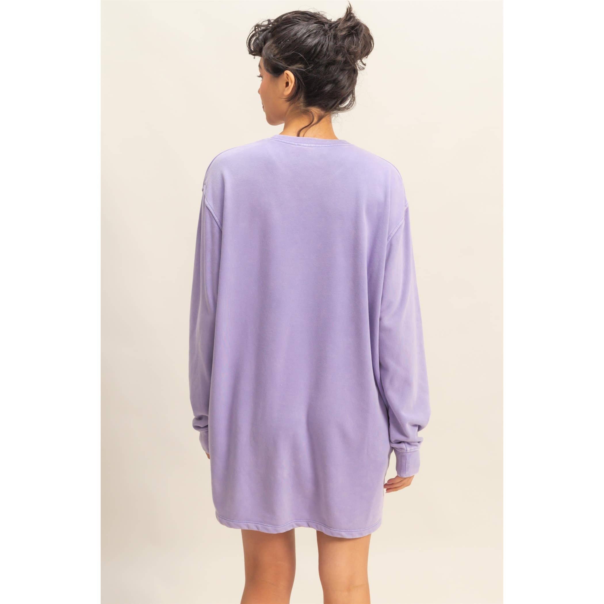 Double Zero - Wholesale Dress - Women's - Long Sleeve Oversized Mini Dress10