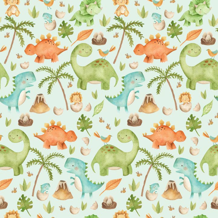 Emballage cadeau écologique pour enfant Baby Dinosaurs Roaming pour la vente par Waterleaf Paper Co.
